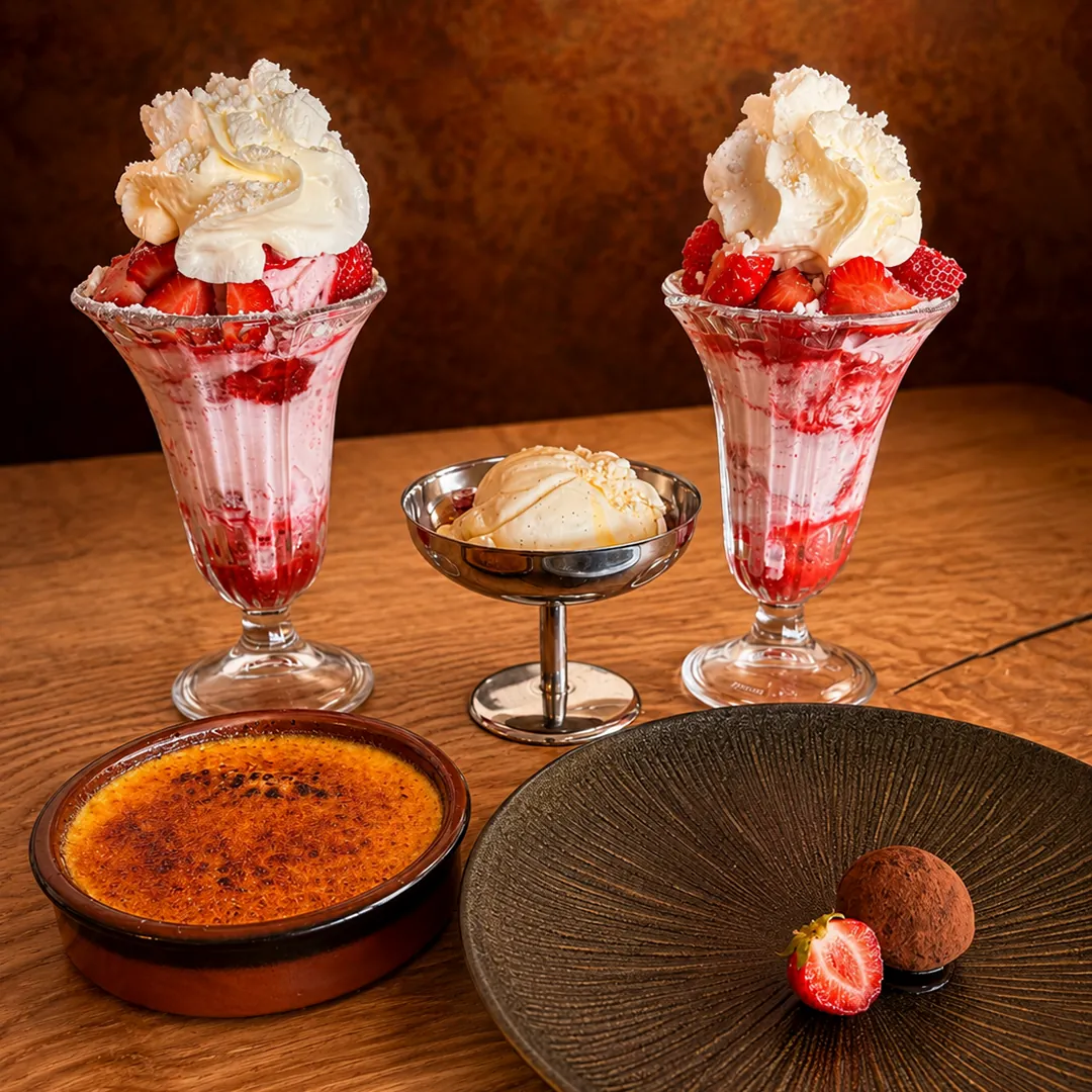 Jordgubbsswirl, crème brûlée och chokladtryffel