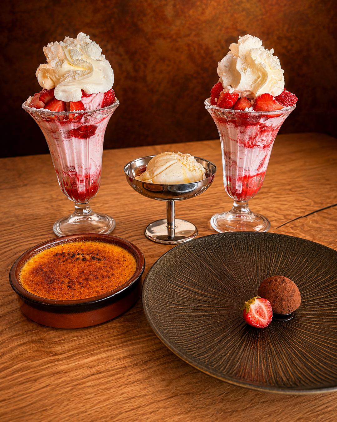 Välj mellan flera goda desserter